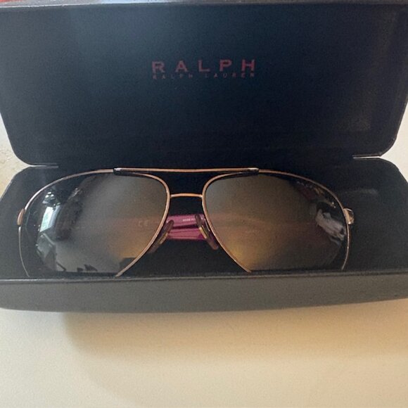 Ralph Lauren Women's Aviator Sunglasses Pre-Owned Polarized w/ Case - Picture 1 of 8